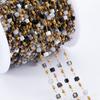 0.5M 1M 2.5mm Stainless Steel Chain Color Cube Square Glass Beads Chain for Jewelry Making DIY Boho Necklaces Bracelets Material