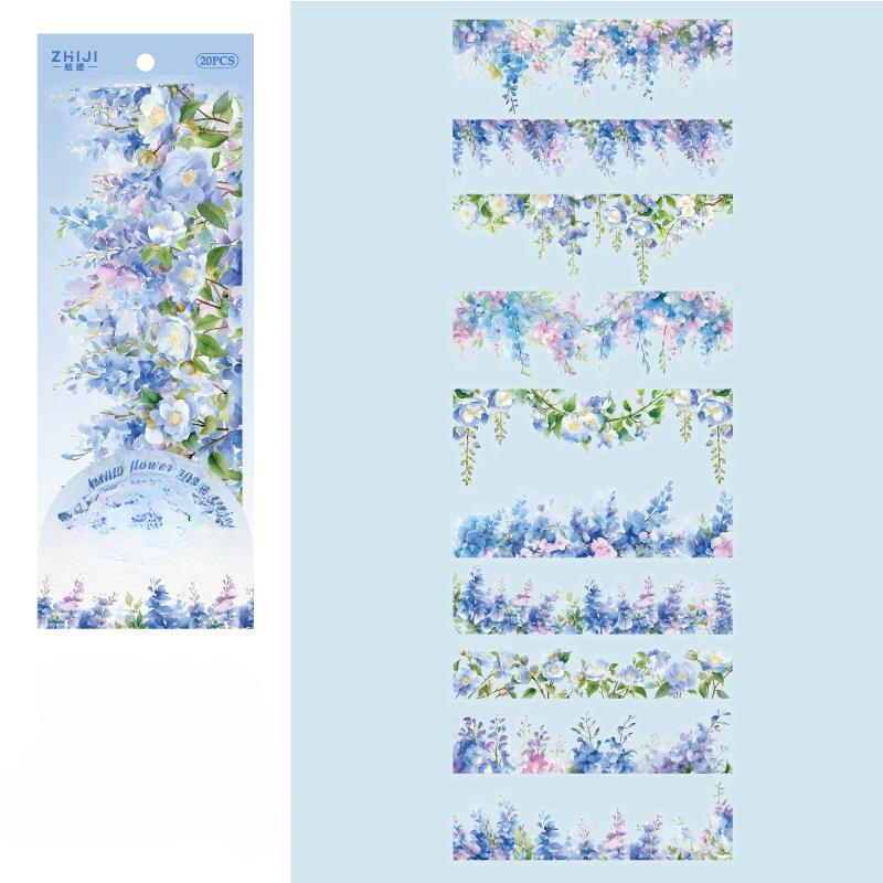 

10 листов винтажных INS большого размера наклейки с изображением растений, цветов и лозы, декоративные этикетки, ежедневник, альбом ручной работы, принадлежности для скрапбукинга