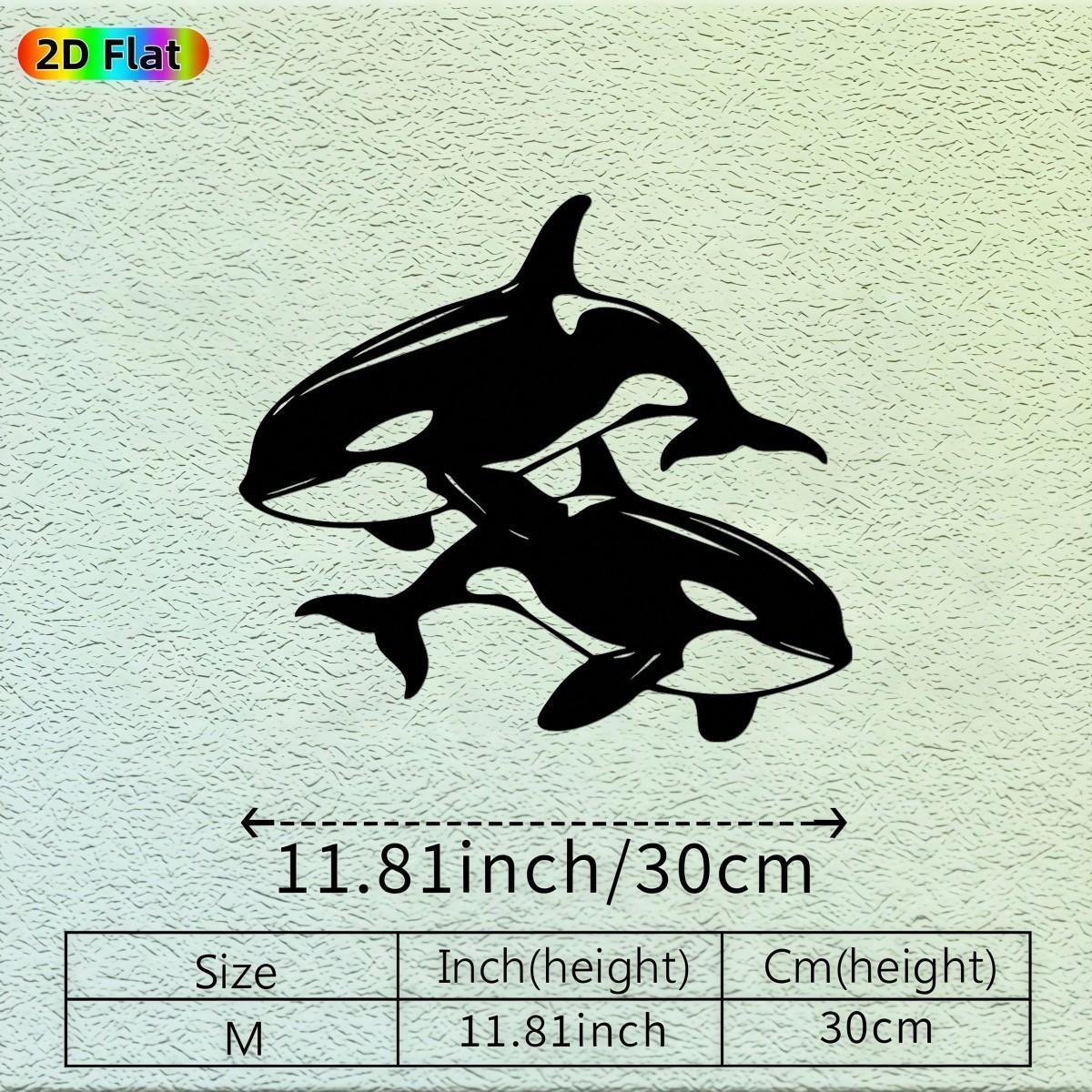 

Metal Orca Whale Pair Wall Art Iron Sculpture Coastal Marine Decor for Living Room Bedroom Office Mounting Low Maintenance різнокольоровий