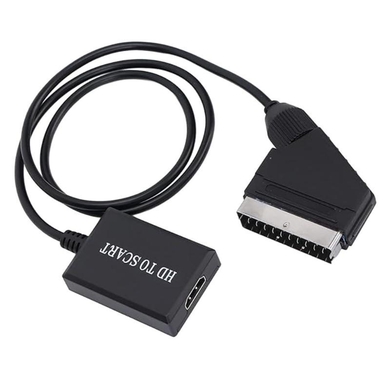 Plugs and Play SCART To HDMIs Adapter with 720P 1080P Resolution Support for CRT TV Disc Player Game Consoles Compatibility