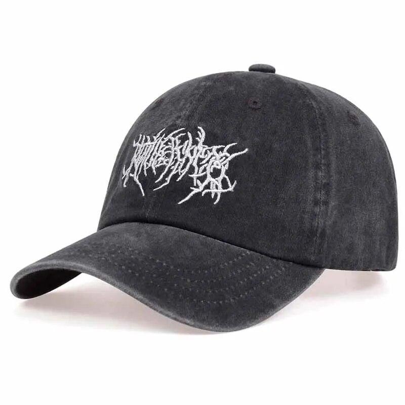 

Unisex Geometric Embroidery Wash Baseball Caps Spring Autumn Outdoor Adjustable Casual Hats Sunscreen Hat темно-сірий колір