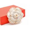 Arrival Pearl Enamel Camellia Brooches For Women Elegant Flower Pins Fashion Jewelry Coat Accessories