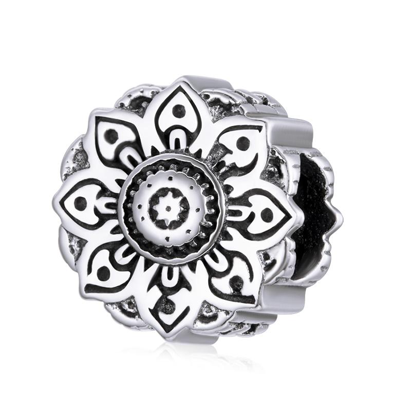 WOSTU Flower Silver Charms 925 Sterling Silver Tree Of Life Beads Enamel Pendant DIY Jewelry Making Bracelet Necklace For Women