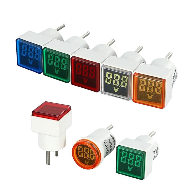 1Pc Euro Plug Ac220V Led Digital Voltmeter Ammeter Voltage Tester Monitor Voltage Current Meter Detector Voltmeter Indicator