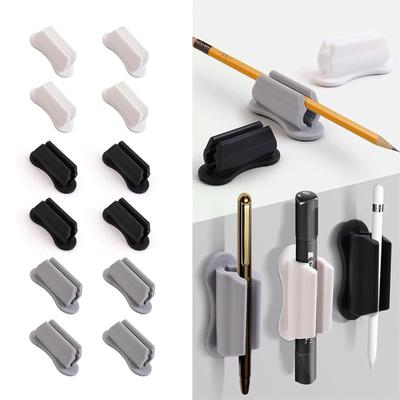 Silicone Pen Holder Clips Adhesive Pencil Holder for Classroom Desk Organizer Supplies Pen Holders Adhesive