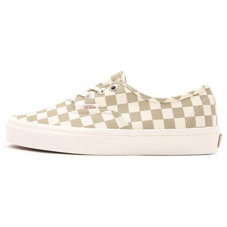 Vans Authentic Canvas Checkerboard Low Top Skate Shoes Unisex Sneakers White Brown VN0A5HZS9FO