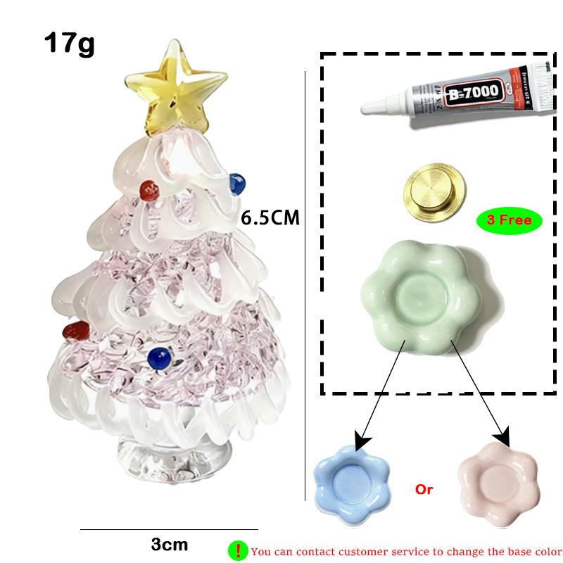 Glass Christmas Tree Ornament Ceramic Rotating Desktop Decoration Christmas Gift for Home Party Holiday Decor Decoration Props