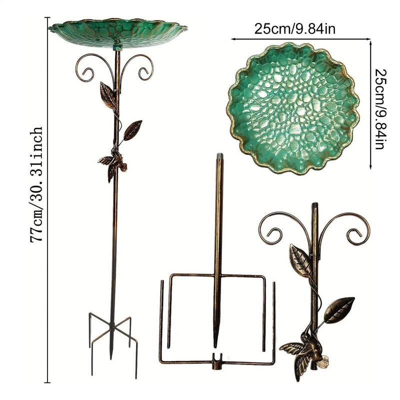 Vasca per Uccelli da Giardino Esterna Mangiatoia per Uccelli Vasca Metallica da Terra Decorazioni Resistente al Gelo Altezza Regolabile per Cortile Terrazzo