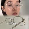 Women Retro  Harajuku Small Square Frame Glasses Men Metal Eyeglasses Clear Reading Spectacle Blue Light Blocking Eyewear