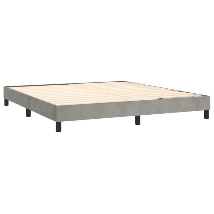 Maison Exclusive - Sommier à lattes de lit et matelas Gris clair 160x200cm Velours