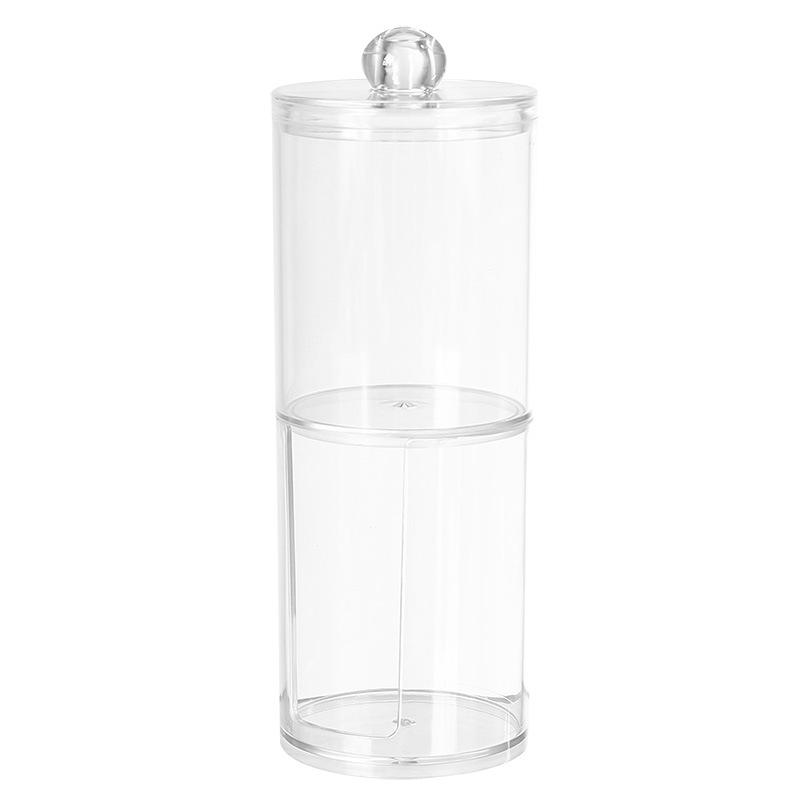 Dual-Layer Transparent Cotton Swab and Makeup Remover Storage Box