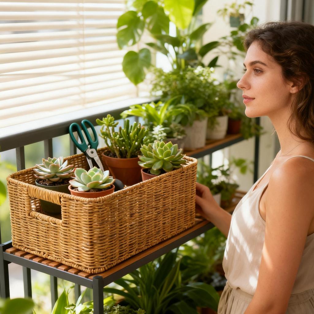 Cesto Portaoggetti in Rattan Organizer da Servizio Contenitore Intrecciato a Mano Contenitore per Cucina Casa Soggiorno Fattoria