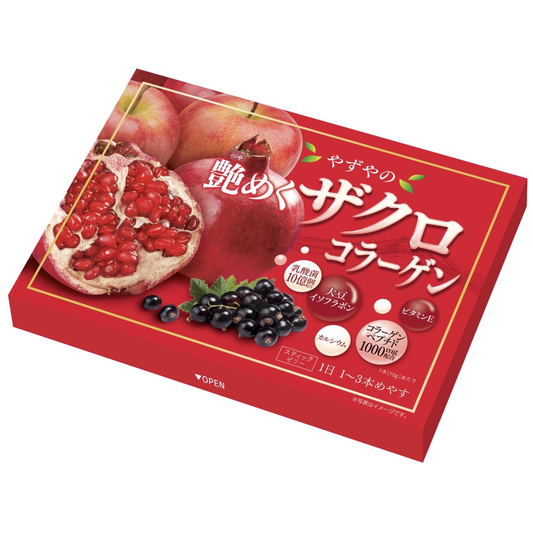 

Yazuya Official Pomegranate Collagen: Pomegranate Juice, Collagen, Isoflavones, Probiotics, Vitamin E, Polyphenols, Calcium Supplement