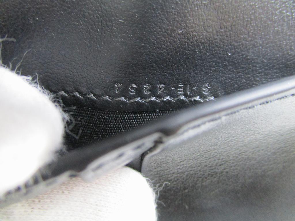 Authentic CELINE Trionf Canvas Black Leather Bifold Wallet Compact Wallet #b123  Seller refurbished