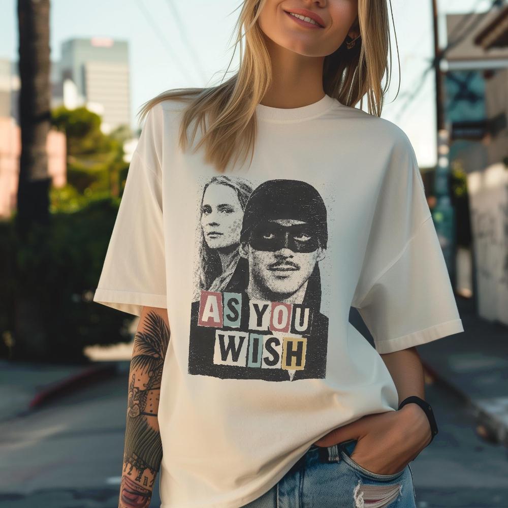 Princess Bride Tshirt Punk Westerly As You Wish Pattern Tshirt Casual Printed Womens Tshirt S