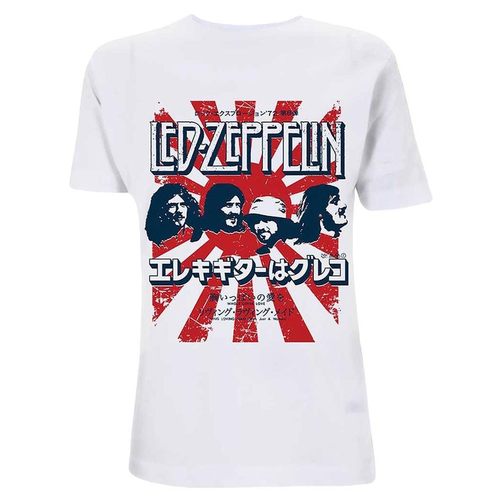 

Men s Led Zeppelin Japanese Burst Slim Fit T-shirt White 4XL