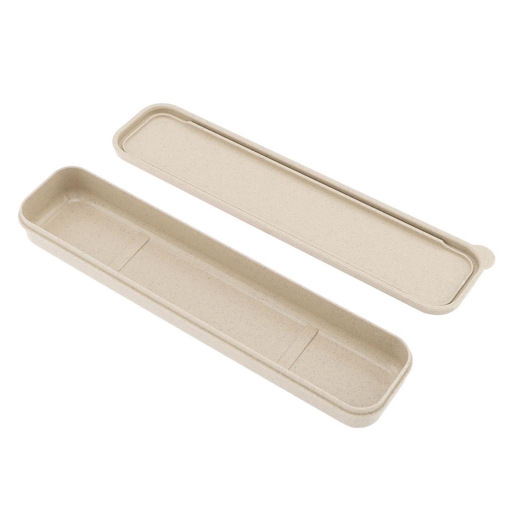 Split Type Wheat Straw Portable Tableware Storage Box Dinnerware Boxes for Camping, School , Picnics