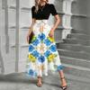 Short Sleeve Women's Dress Casual Flowy A-Line Midi Tshirt Dresses With Pockets Crewneck Vocation Boho Beach Sundress