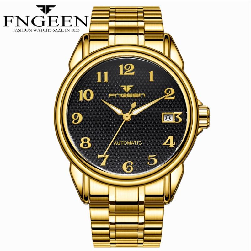 

Top brand mechanical watch old man luminous waterproof digital steel belt automatic mechanical watch