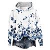 Women's Hooded Long Sleeve Printed Flannel Top Hooded Sweatshirt