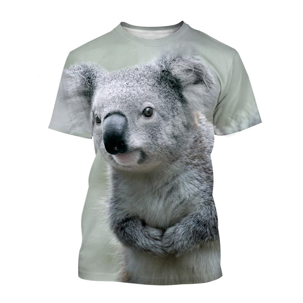 Sommer Bestseller Kreatives Tier Muster Niedlicher Koala 3D Druck Lustig Mode Personalisiertes T-Shirt