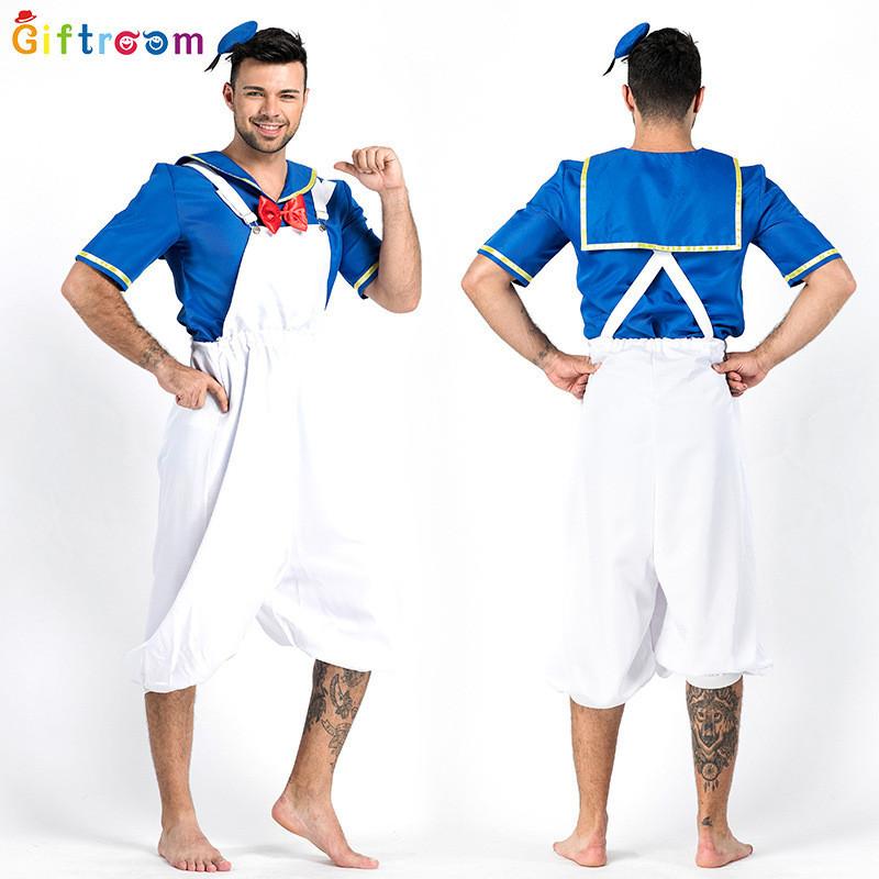Unisex Charming Adult Duck Sailor Costume Soft Polyester Fabric Perfect For Halloween Events