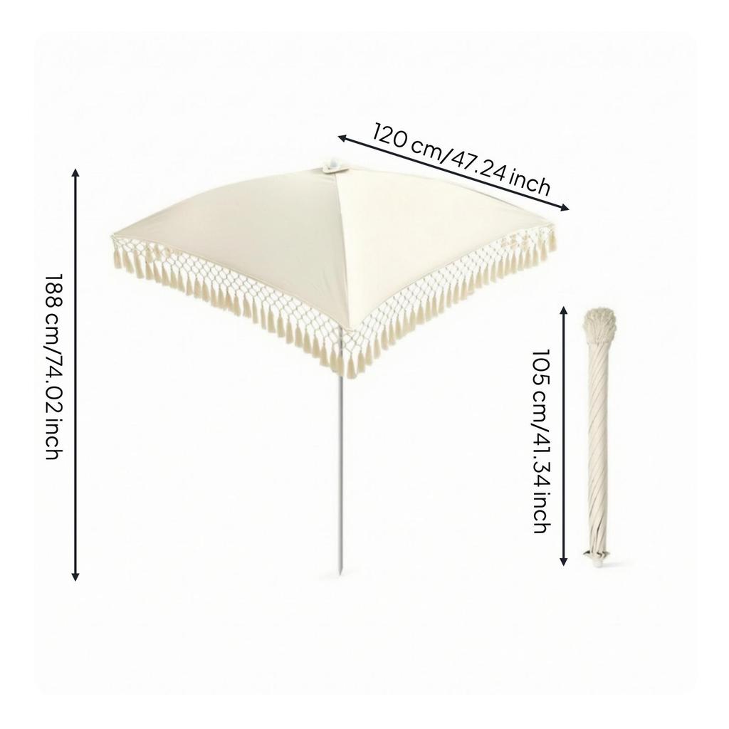 Square Outdoor Sun Umbrella UPF50+ with Water-Fill Base Blocking