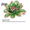 Meaningful Gift Accessory Chinese Style Enamel Brooch Sparkling Rhinestones Flower