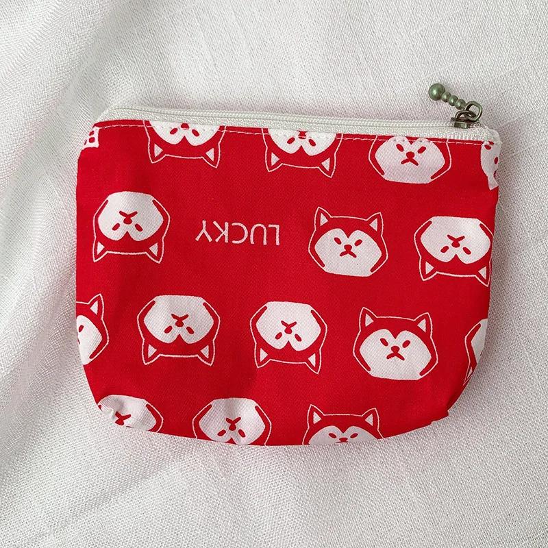 Mini Cosmetics Bag Women Sanitary Napkin Storage Case Portable Coin Purse Sundries Bag Credit Card Holder Printed Makeup Pouch