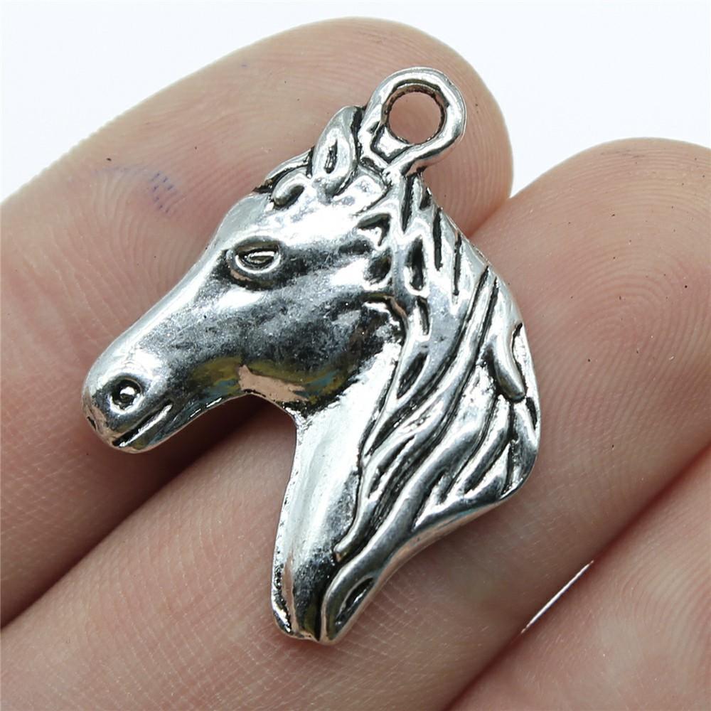 20pcs Running Horse Charms For Jewelry Making Tibetan Bronze Silver Color Pendants Antique Jewelry Making DIY Handmade Craft