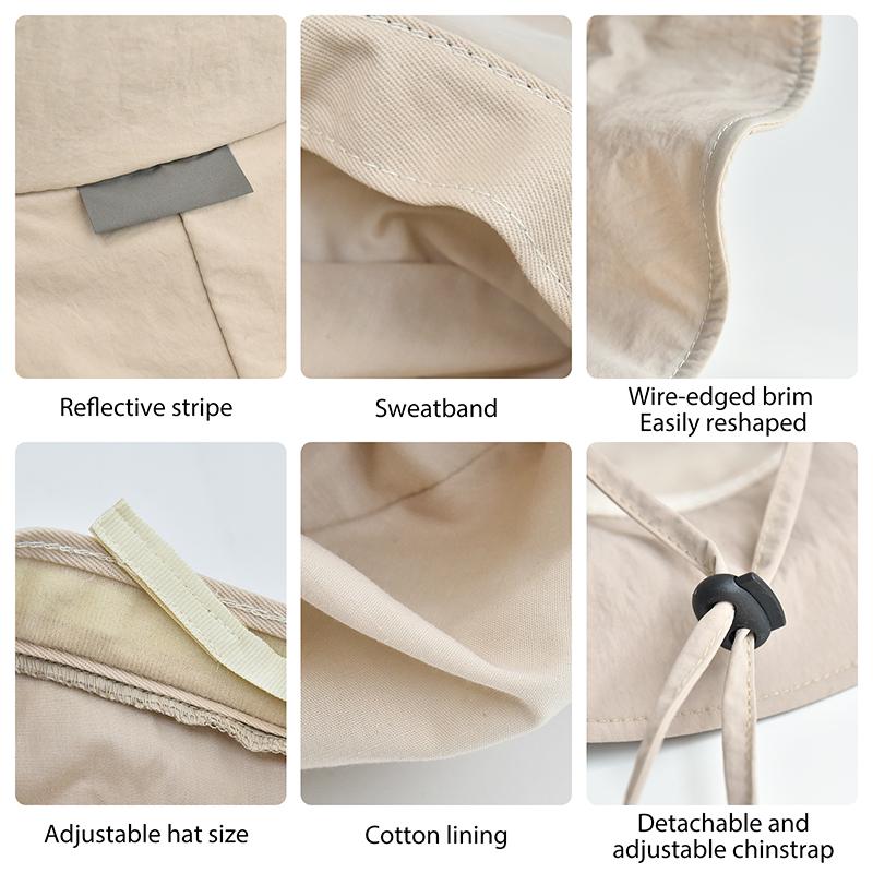 Damen Sommer UV-Schutz Sonnenhut, Wasserabweisende Leichte Atmungsaktive Kappe, Faltbar Tragbar für Outdoor-Wanderungen