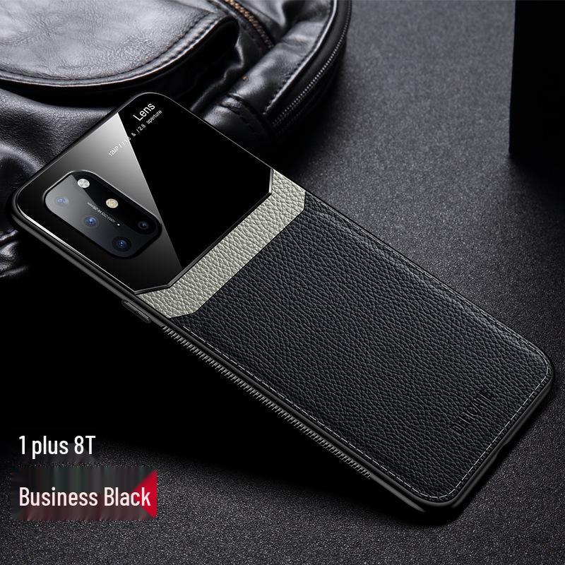 

OnePlus 6/7/8/9 Pro/Nord 2 Business Leather Texture Metal Protective Case – Full Lens Coverage, Anti-Fall OnePlus 9 Pro