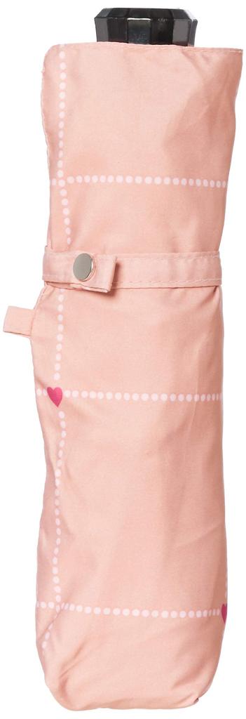 Moonbat Folding Umbrella with Heart Check Pale Made In Rib Total Length 26cm Handle Women's & Pattern, Orange, Japan, Length 55cm, (Folded) Approx.