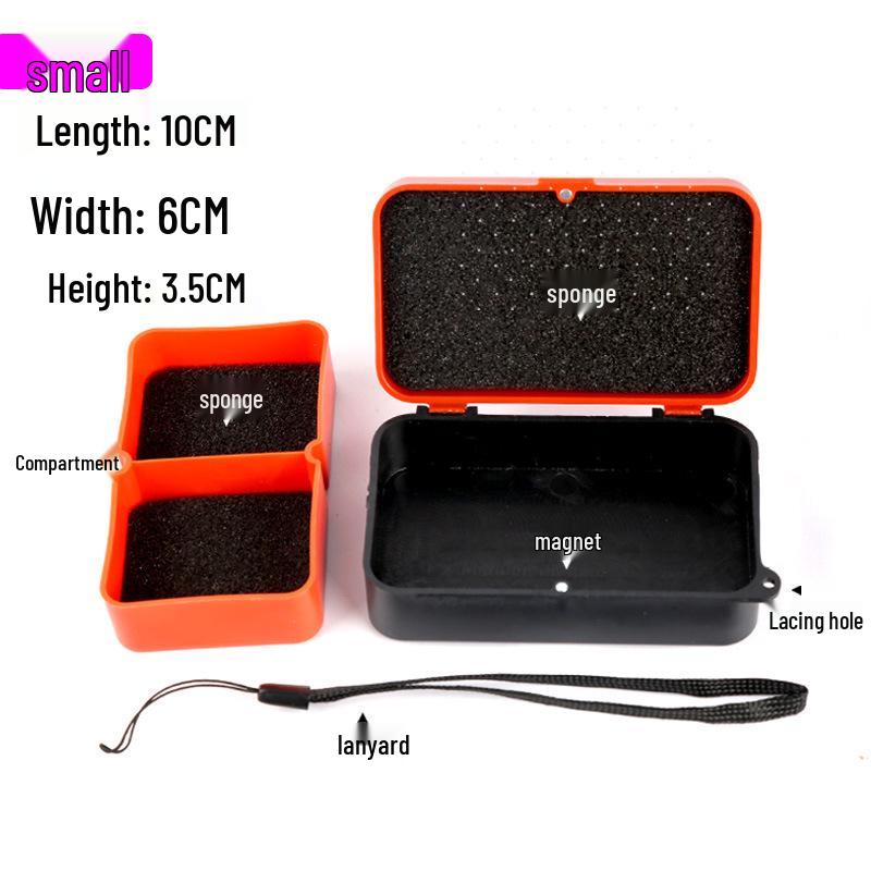 

Breathable Red Worm Live Bait Box with Handle and Sandworm Holder for Fishing Small (10*6*3.5cm)