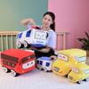 Police Bus Car Plush Toy Cartoon Model Stuffed Doll Cute Decoration Kids Gift