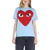 CDG play T-Shirts Unisex Blue Crew Neck Moderate AX-T274-051-1