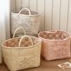 Floral Fabric Storage Basket With Foldable Handle For Home Organization And Gift Use