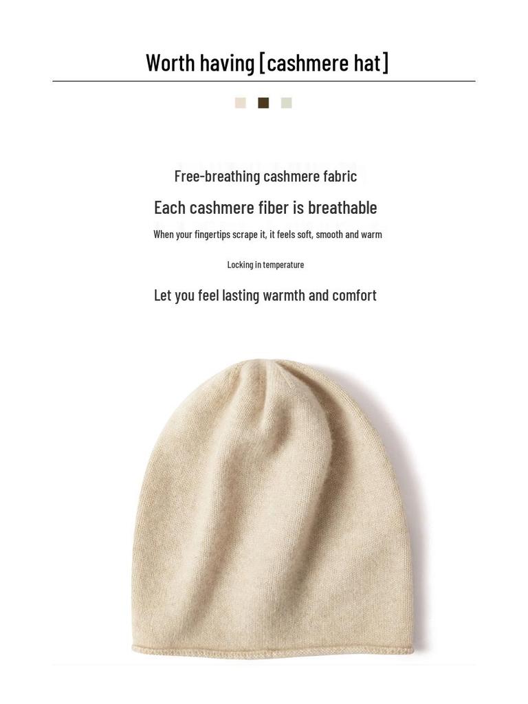 Unisex Cashmere Knit Beanies: Warm Skullcaps with Ear Protection for Autumn & Winter