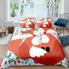 Natural Bedding Set 3Pcs For Boys Girls Cartoon Wildlife Animal Flower Print Comforter Cover Green Microfiber Duvet Cover Set
