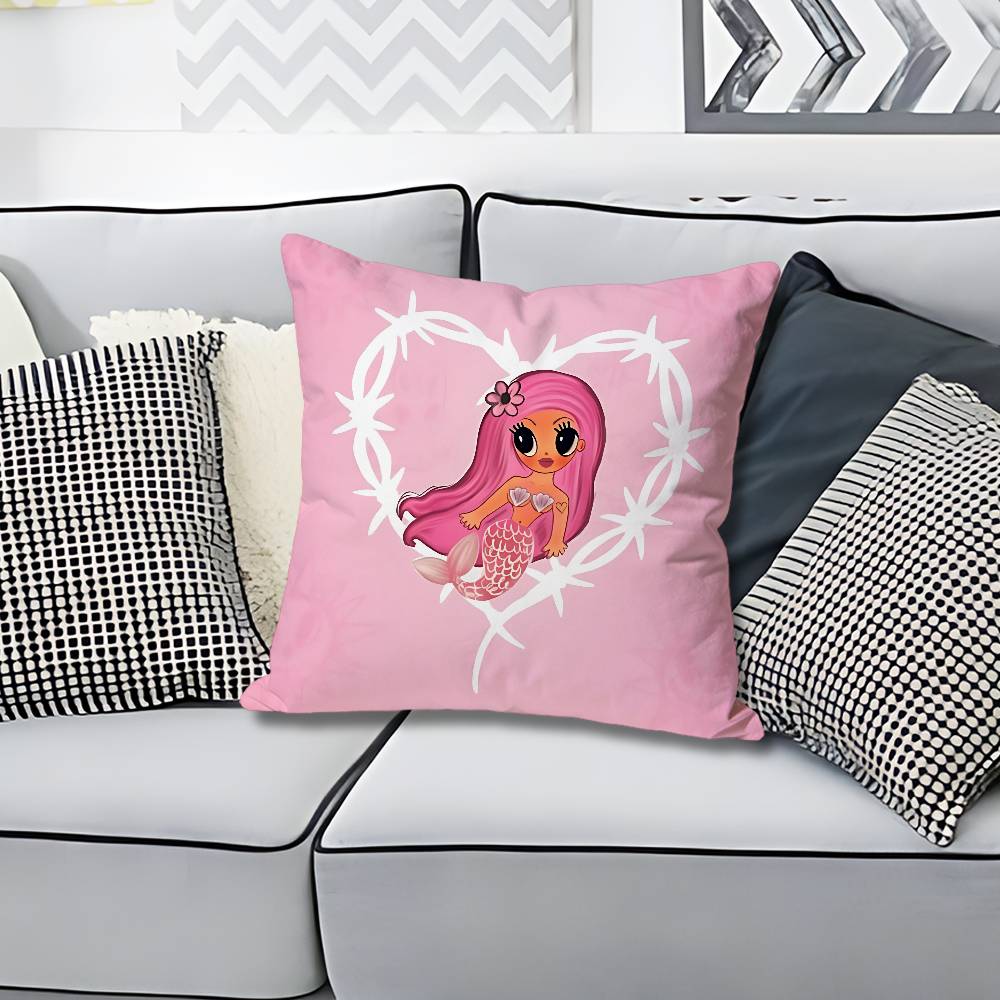 

KKarol G Tropicoqueta Anime Celebrity Merchandise AllMatch Printed Pillow Case Sofa Car Office Room Decoration Protector 30x30cm