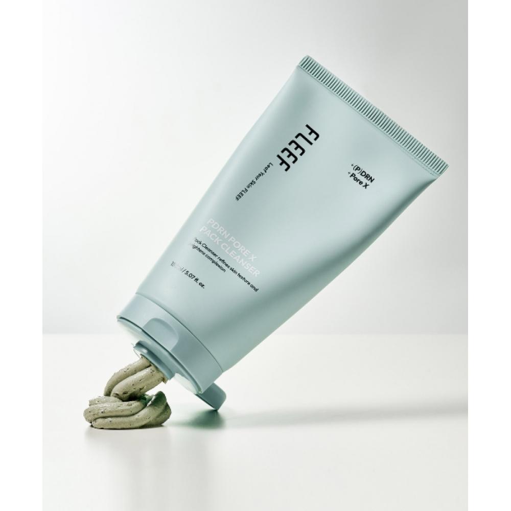 Fleef [2Pack] Pdrn Pore X Charcoal Bead Pack Cleanser 150ml  + Free Shopping Bag 