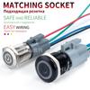 12/16/19/22mm Black shell Push Button Switch Metal Waterproof Latching Momentary LED Light Car Engine Power Switch Blue Red HUSA