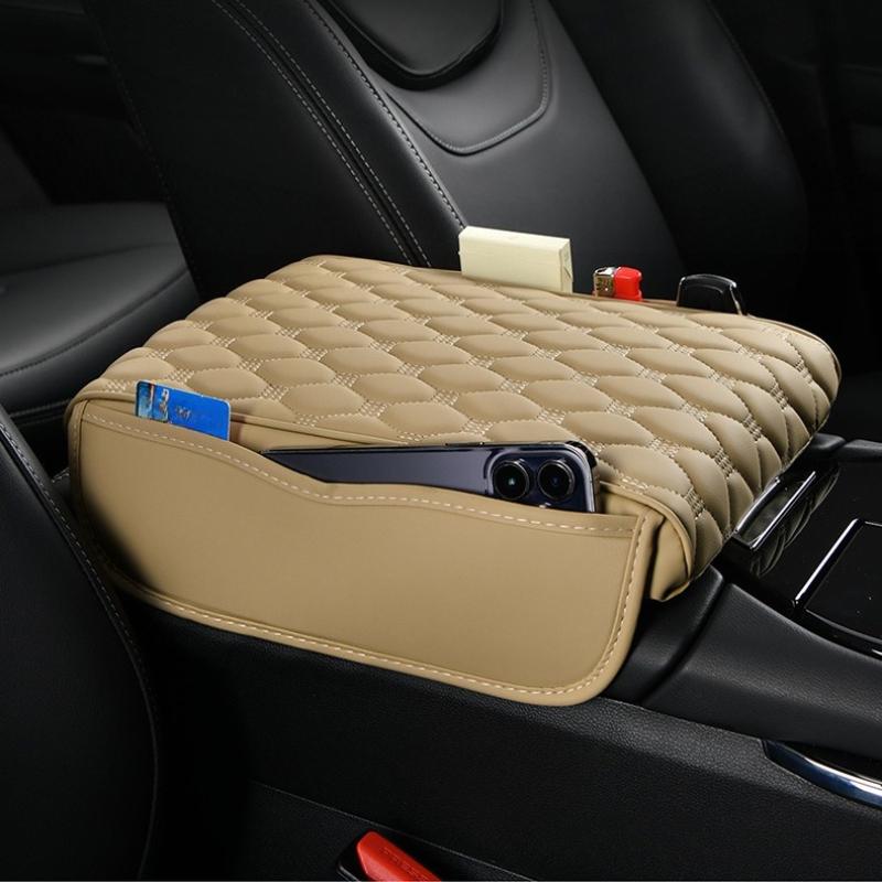Universal Car Armrest Mat With Storage Bag Center Console Auto Armrests Storage Box Cover Pad Arm Rest Protection Cushion