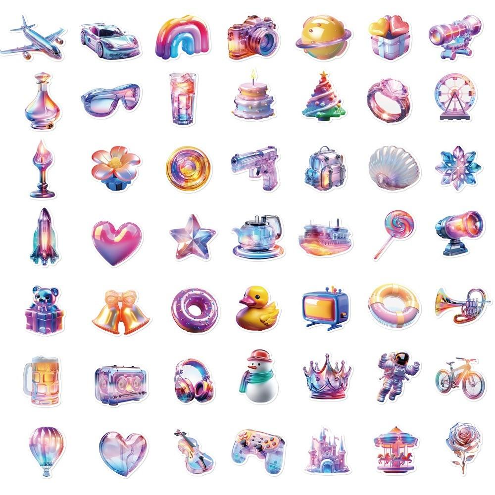 

50-Piece Set No Duplicates: Unique 3D Gift Series Graffiti Stickers - DIY Waterproof Decor for Water Bottles, Skateboards