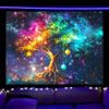 Nuxovilar UV Reactive Tapestry Skeleton Halloween Dinner Scene BlackLight Tapestries Cool UV Black Light Spooky Party Tapestry L