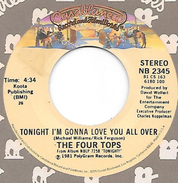 

7inch Record FOUR TOPS - Tonight I m Gonna Love You All Over NB2345 Casablanca 1981 US Soul/Funk Used