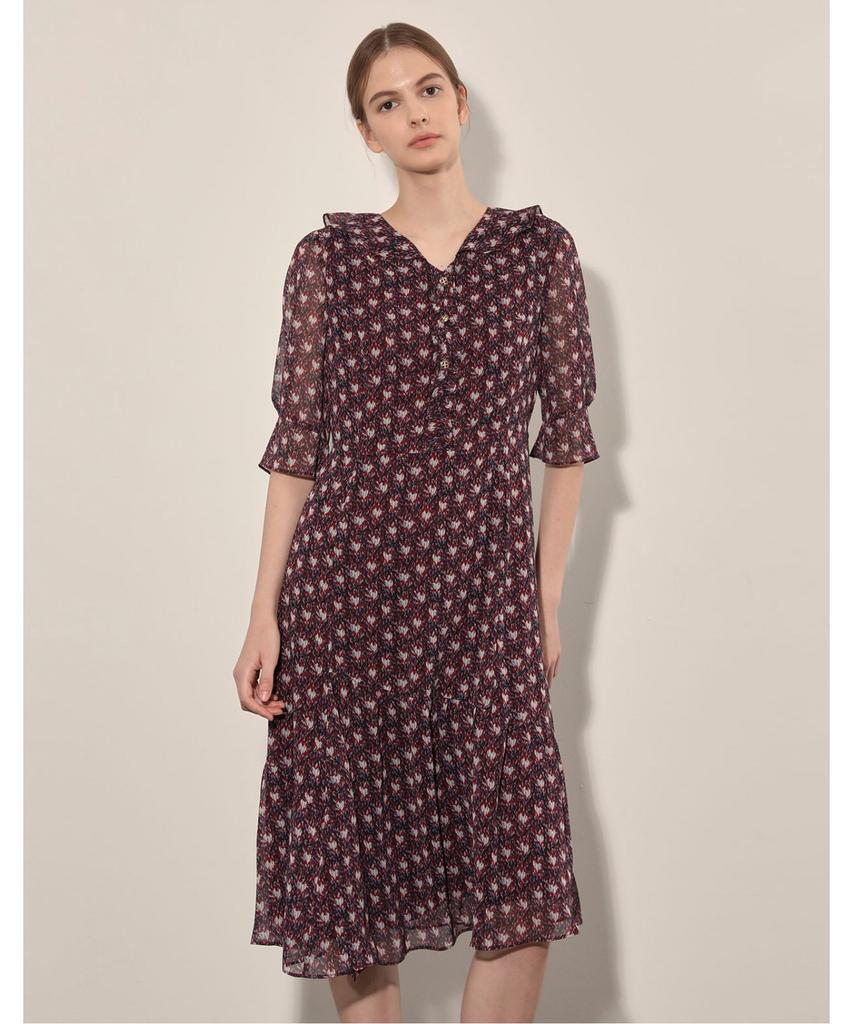 OLIVIALAUREN Printed Frill Dress_Voboa4F7211