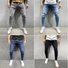 Petit De Français Men's Denim Jogger Pants, Distressed Jeans, Rider Jeans, Motorcycle Jeans, D-46 (L, Blue)