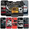 Luxury Phone Case For iPhone 11 12 13 15 16 14 Pro Max X XR XS 7 8 Plus 2020 Black Silicone Cover Funda Japan JDM Sports Car