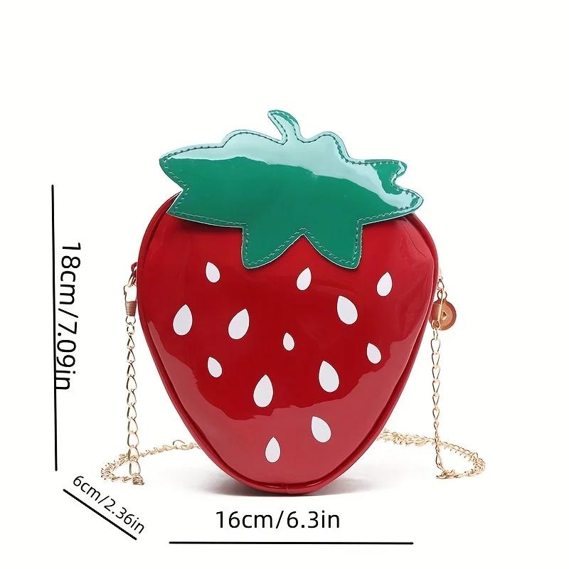 1PCS Women's Crossbody Shoulder Bag Cute Leather Design Sense Trendy Fashion Personality Strawberry Crossbody Shoulder Bag